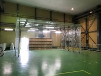 ジャバラテント付き塗装ブース　施工事例　in山形